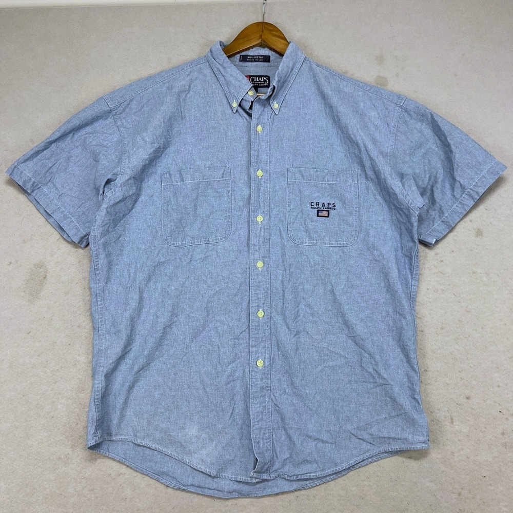 Chaps Ralph Lauren Button Down Chambray Shirt Men… - image 2